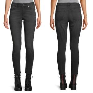 Scoop High Rise Studded Stretch Skinny Gray Jean 4